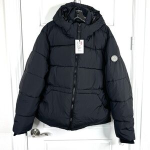 NOIZE Wade Puffer Hooded Parka Coat NEW Size XL Black Vegan Jacket